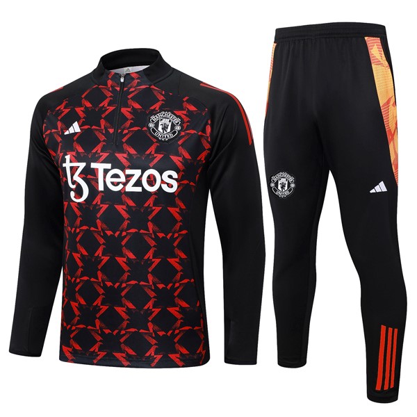 Felpa Allenamento Manchester United 24/25 Rosso Nero 3